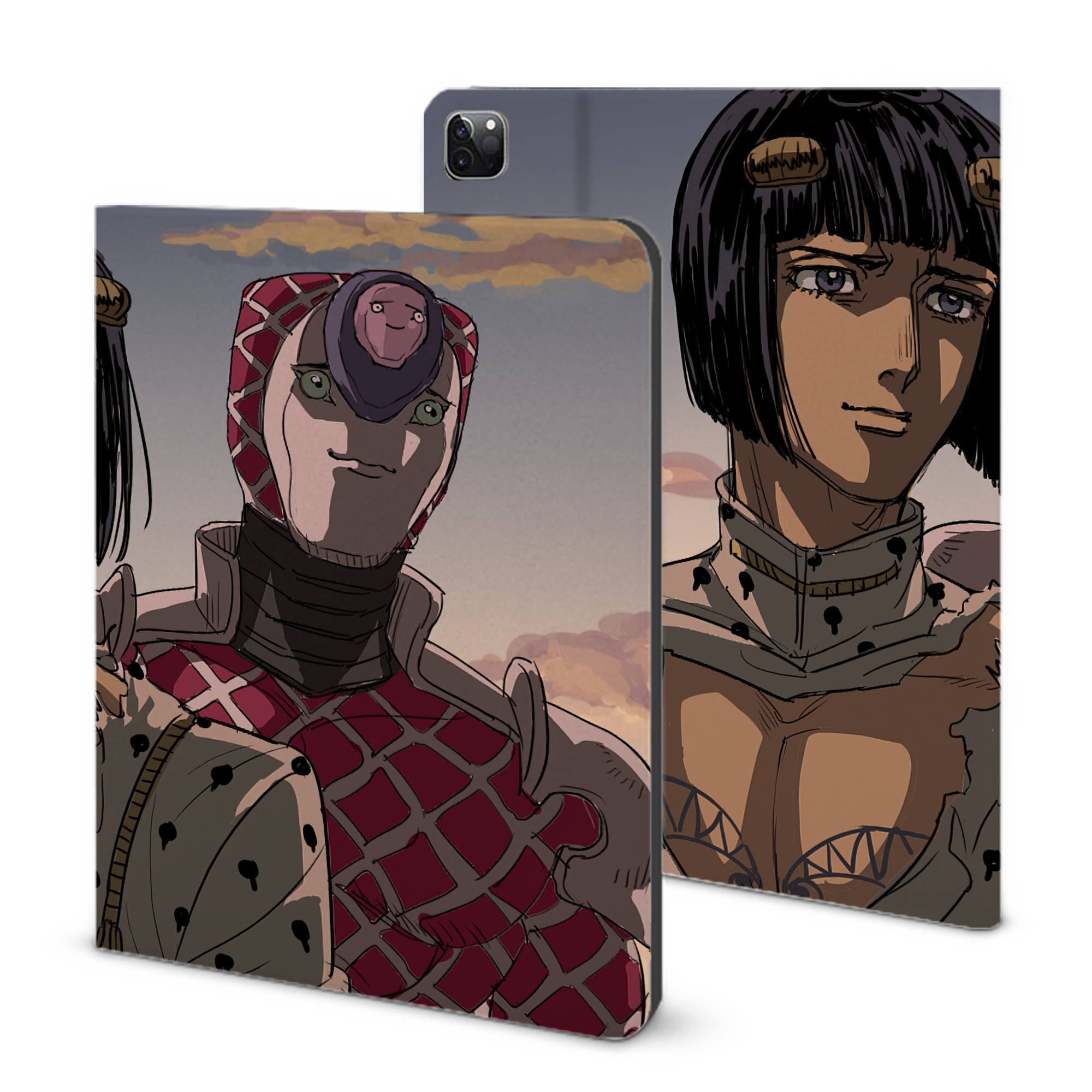 （画像用） ジョジョの奇妙な冒険 JoJo's Bizarre Adventure IPad ケース ブック型 PUレザー TPU 耐衝撃 軽量 薄型 ペン収納なし 全面保護 IPad 各モデル対応